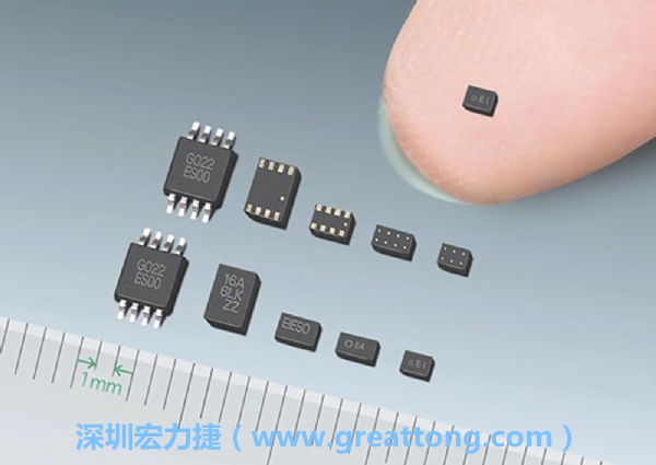 常規(guī)IC與WLP制作的封裝設(shè)計(jì)元件，尺寸有極大的差異，WLP僅需晶粒尺寸就有相同的電氣特性。