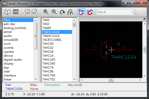  library 包含多個component (schematics symbol)。